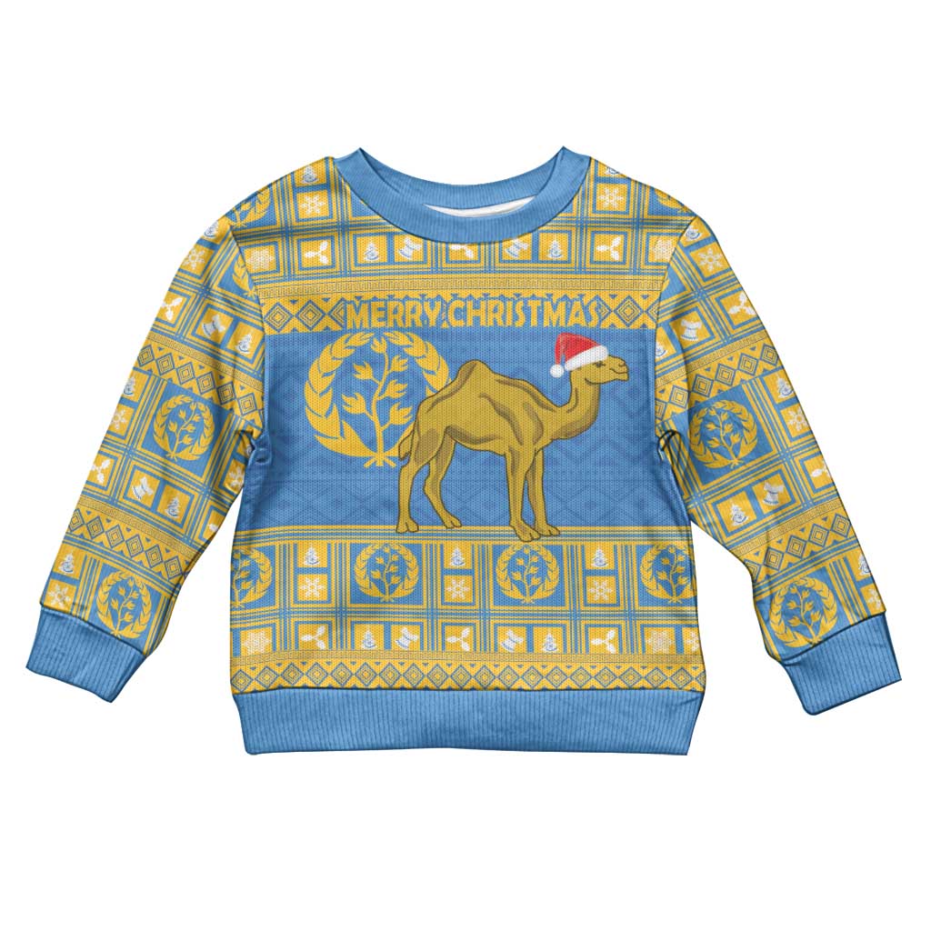 Personalized Eritrea Christmas Kid Ugly Christmas Sweater Ruhus Beal Lidet - National Emblem - Wonder Print Shop