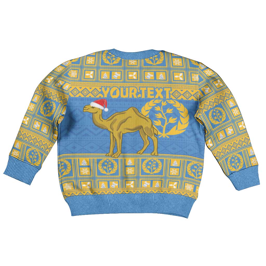 Personalized Eritrea Christmas Kid Ugly Christmas Sweater Ruhus Beal Lidet - National Emblem - Wonder Print Shop