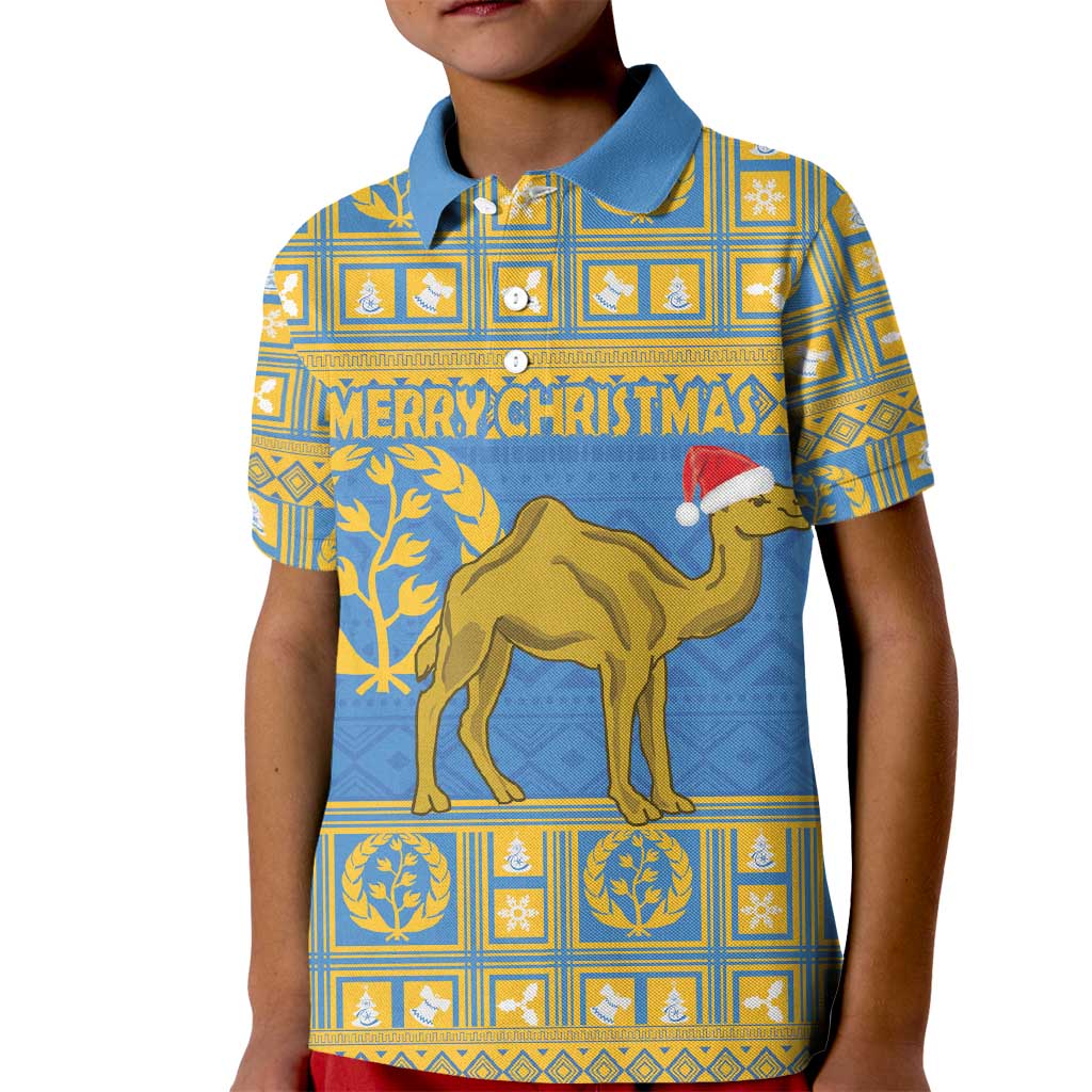 Personalized Eritrea Christmas Kid Polo Shirt Ruhus Beal Lidet - National Emblem - Wonder Print Shop