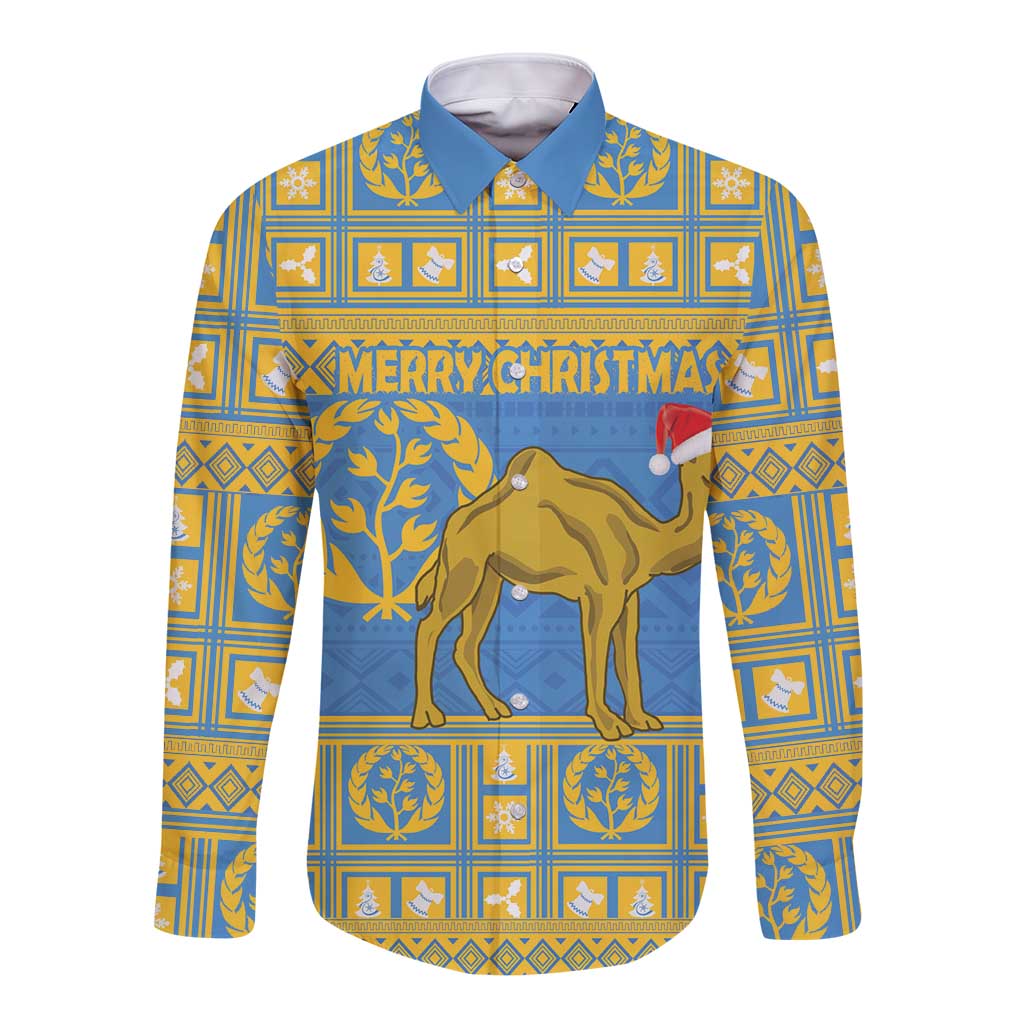 Personalized Eritrea Christmas Long Sleeve Button Shirt Ruhus Beal Lidet - National Emblem - Wonder Print Shop