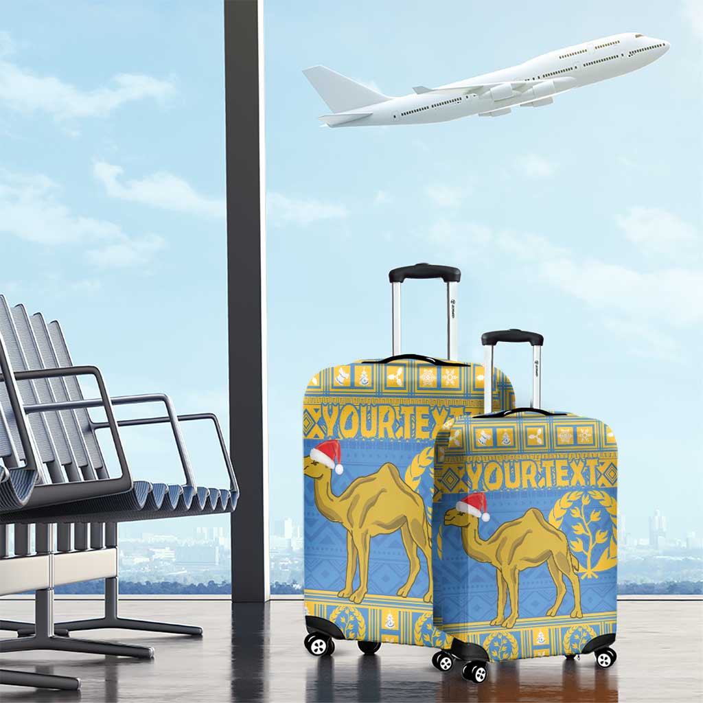 Personalized Eritrea Christmas Luggage Cover Ruhus Beal Lidet - National Emblem - Wonder Print Shop