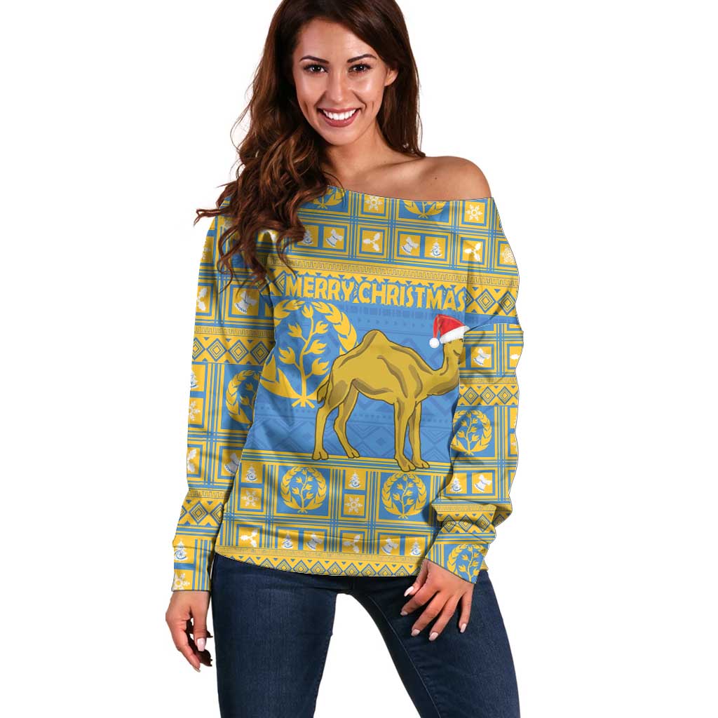 Personalized Eritrea Christmas Off Shoulder Sweater Ruhus Beal Lidet - National Emblem - Wonder Print Shop