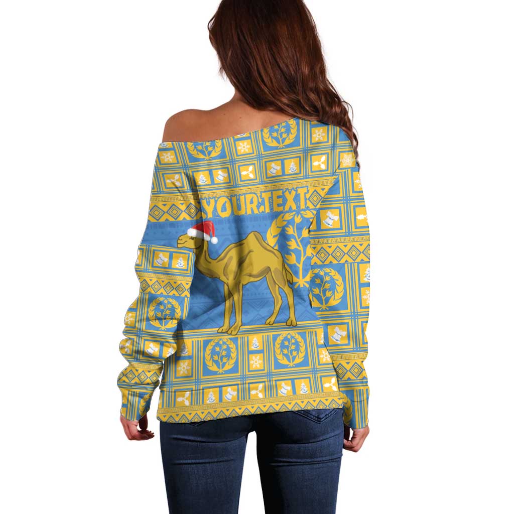 Personalized Eritrea Christmas Off Shoulder Sweater Ruhus Beal Lidet - National Emblem - Wonder Print Shop