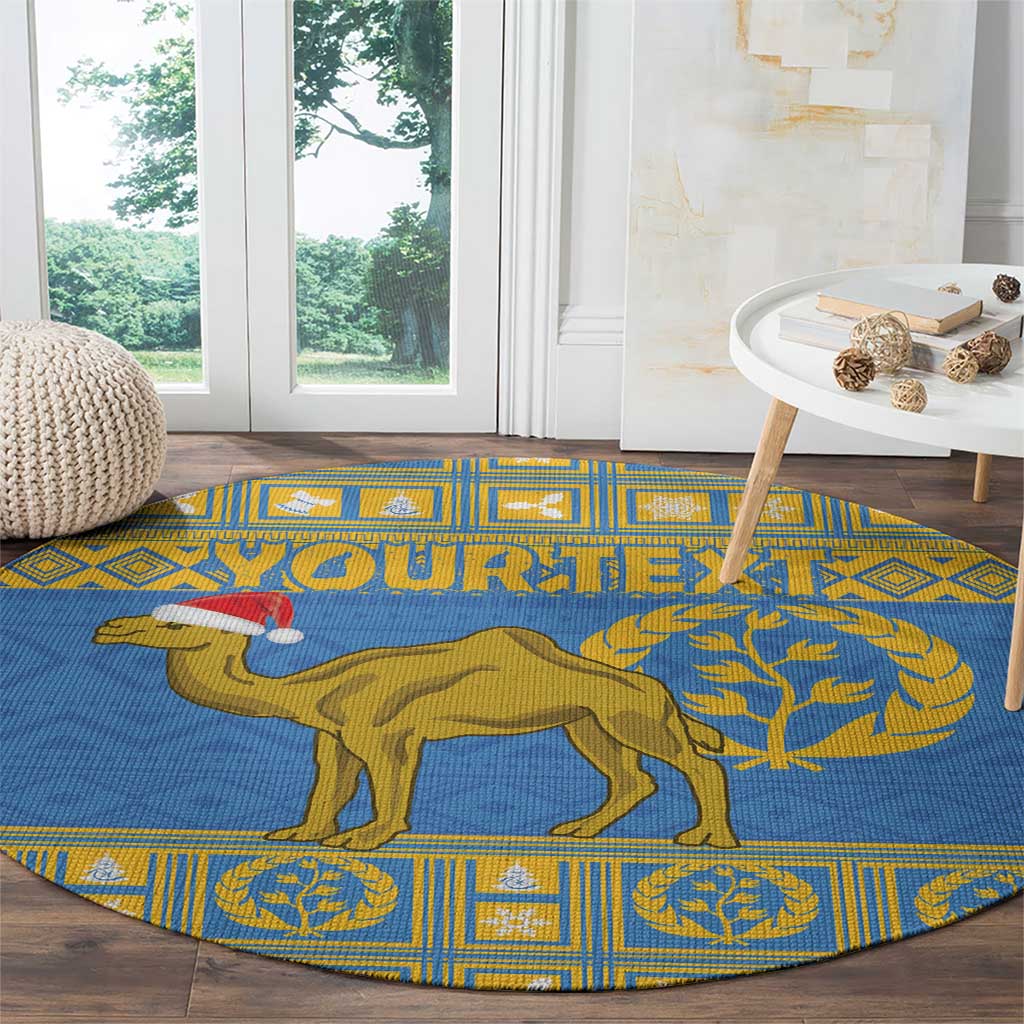 Personalized Eritrea Christmas Round Carpet Ruhus Beal Lidet - National Emblem
