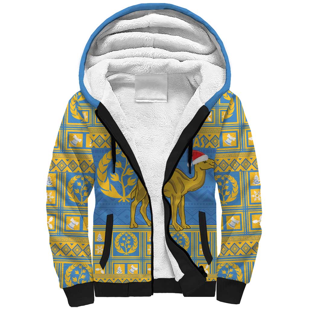 Personalized Eritrea Christmas Sherpa Hoodie Ruhus Beal Lidet - National Emblem - Wonder Print Shop