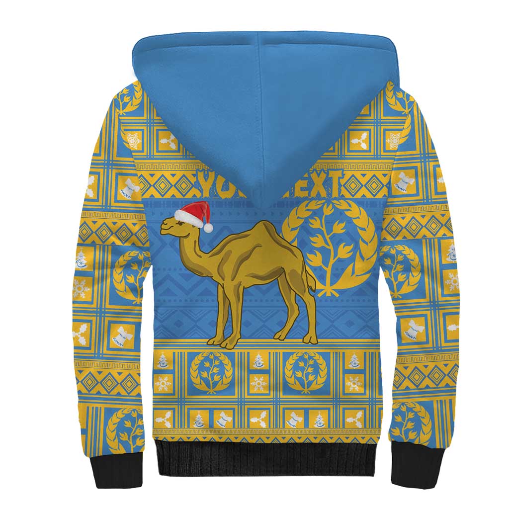 Personalized Eritrea Christmas Sherpa Hoodie Ruhus Beal Lidet - National Emblem - Wonder Print Shop