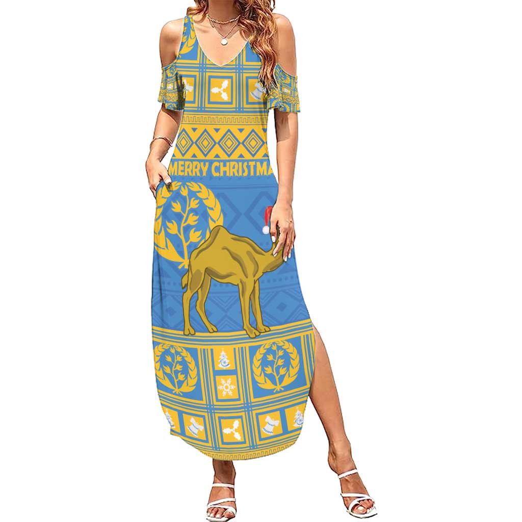 Personalized Eritrea Christmas Summer Maxi Dress Ruhus Beal Lidet - National Emblem - Wonder Print Shop