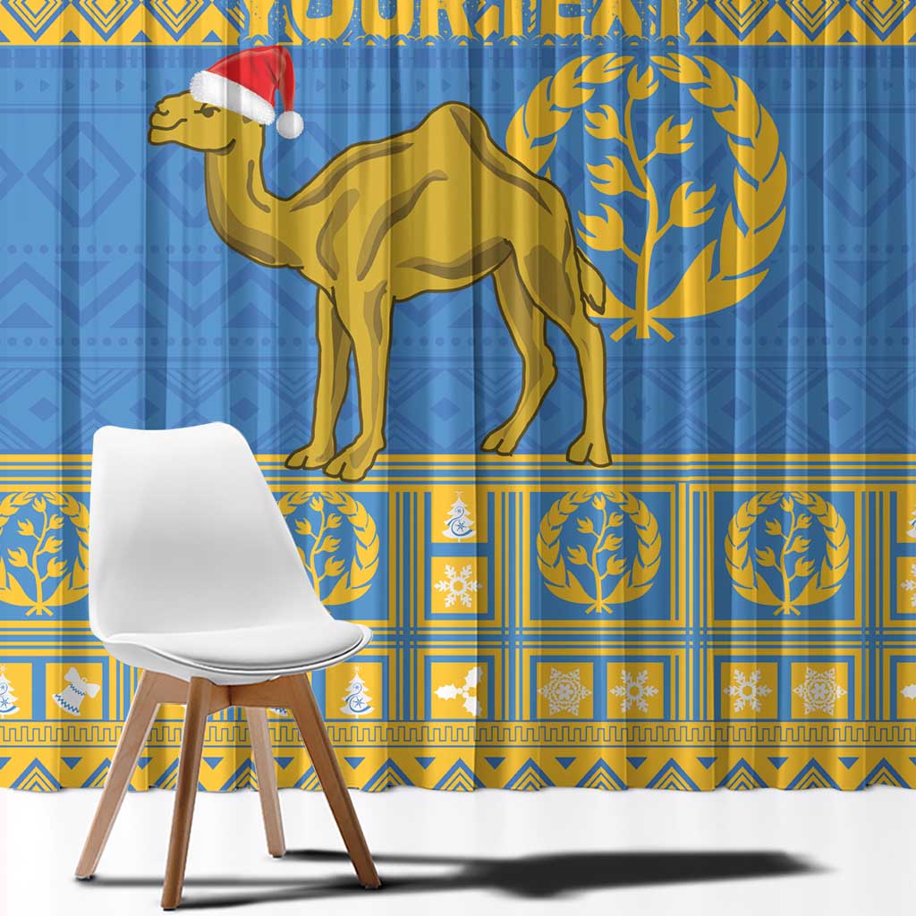 Personalized Eritrea Christmas Window Curtain Ruhus Beal Lidet - National Emblem - Wonder Print Shop