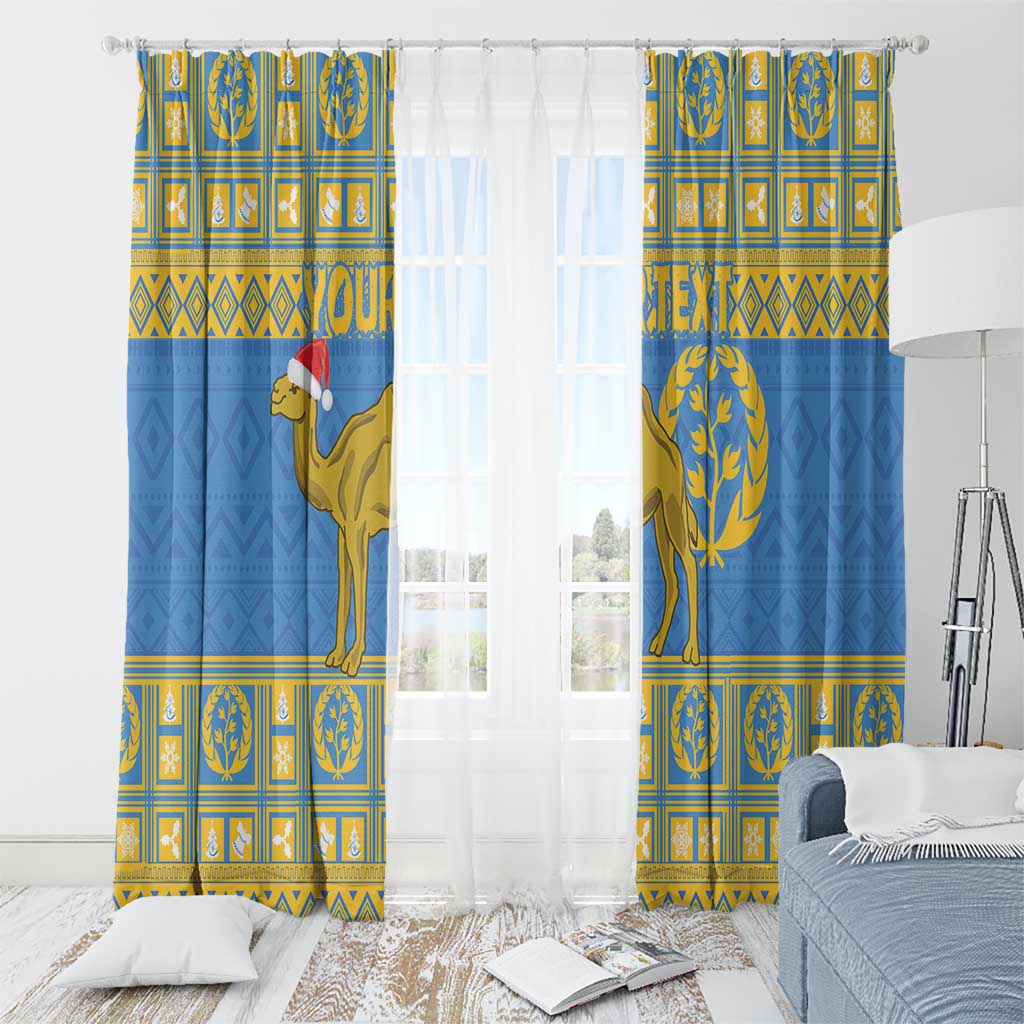 Personalized Eritrea Christmas Window Curtain Ruhus Beal Lidet - National Emblem - Wonder Print Shop