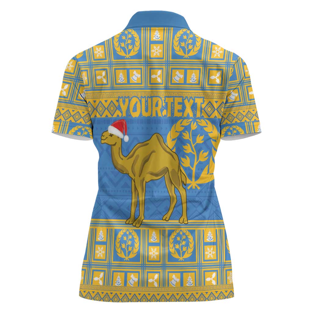 Personalized Eritrea Christmas Women Polo Shirt Ruhus Beal Lidet - National Emblem - Wonder Print Shop