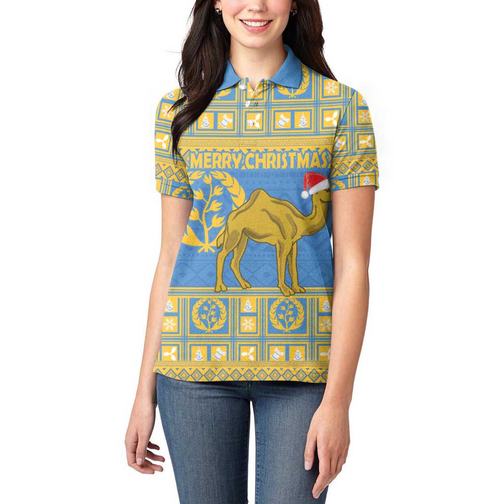 Personalized Eritrea Christmas Women Polo Shirt Ruhus Beal Lidet - National Emblem - Wonder Print Shop