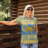 Personalized Eritrea Christmas Women Polo Shirt Ruhus Beal Lidet - National Emblem - Wonder Print Shop