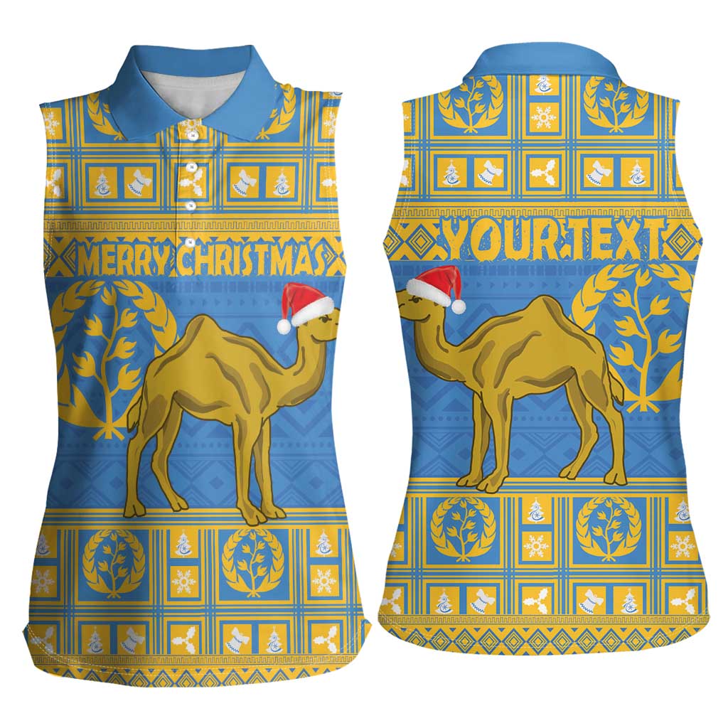 Personalized Eritrea Christmas Women Sleeveless Polo Shirt Ruhus Beal Lidet - National Emblem - Wonder Print Shop