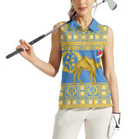 Personalized Eritrea Christmas Women Sleeveless Polo Shirt Ruhus Beal Lidet - National Emblem - Wonder Print Shop