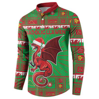 Personalized Wales Nadolig Llawen Button Sweatshirt Welsh Dragon Mascot - Merry Xmas - Wonder Print Shop