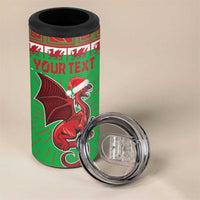Personalized Wales Nadolig Llawen 4 in 1 Can Cooler Tumbler Welsh Dragon mascot - Merry Xmas - Wonder Print Shop