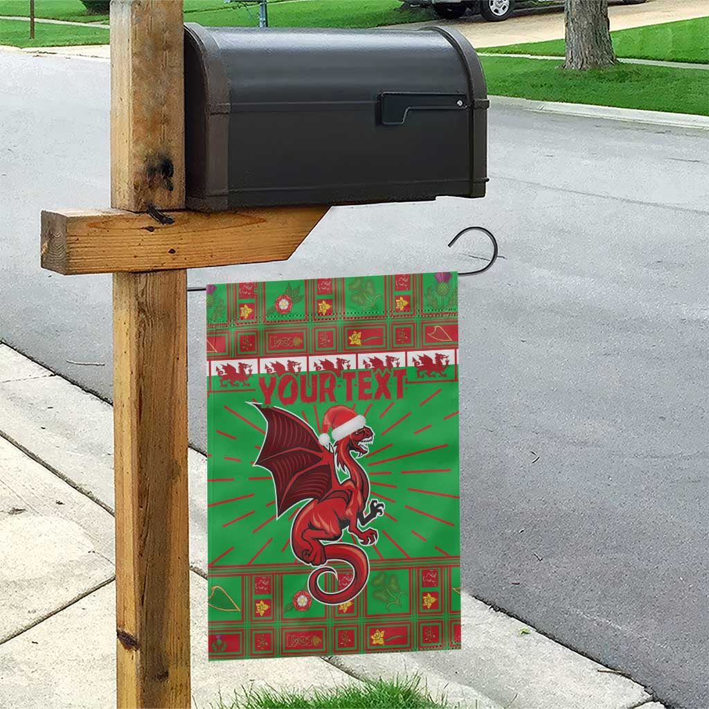 Personalized Wales Nadolig Llawen Garden Flag Welsh Dragon Mascot - Merry Xmas - Wonder Print Shop