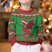 Personalized Wales Nadolig Llawen Kid Ugly Christmas Sweater Welsh Dragon mascot - Merry Xmas - Wonder Print Shop