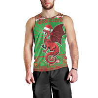 Personalized Wales Nadolig Llawen Men Tank Top Welsh Dragon Mascot - Merry Xmas - Wonder Print Shop