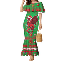 Personalized Wales Nadolig Llawen Mermaid Dress Welsh Dragon Mascot - Merry Xmas - Wonder Print Shop