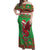 Personalized Wales Nadolig Llawen Off Shoulder Maxi Dress Welsh Dragon Mascot - Merry Xmas - Wonder Print Shop