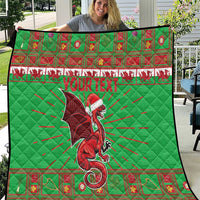 Personalized Wales Nadolig Llawen Quilt Welsh Dragon Mascot - Merry Xmas - Wonder Print Shop