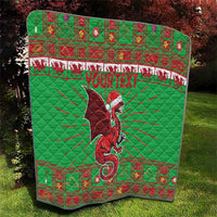 Personalized Wales Nadolig Llawen Quilt Welsh Dragon Mascot - Merry Xmas - Wonder Print Shop