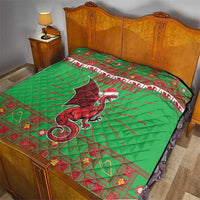 Personalized Wales Nadolig Llawen Quilt Welsh Dragon Mascot - Merry Xmas - Wonder Print Shop