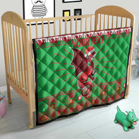 Personalized Wales Nadolig Llawen Quilt Welsh Dragon Mascot - Merry Xmas - Wonder Print Shop