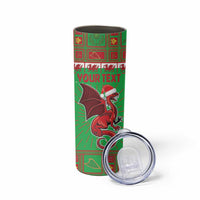 Personalized Wales Nadolig Llawen Skinny Tumbler Welsh Dragon mascot - Merry Xmas - Wonder Print Shop