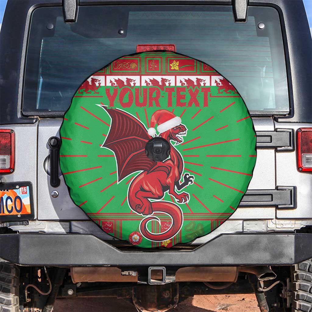 Personalized Wales Nadolig Llawen Spare Tire Cover Welsh Dragon Mascot - Merry Xmas - Wonder Print Shop