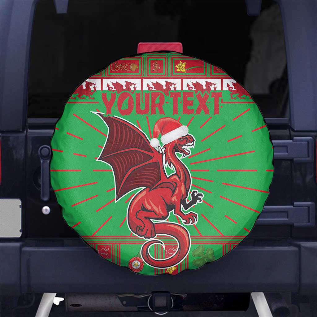 Personalized Wales Nadolig Llawen Spare Tire Cover Welsh Dragon Mascot - Merry Xmas - Wonder Print Shop