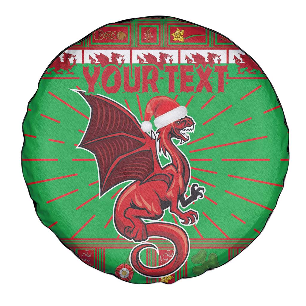 Personalized Wales Nadolig Llawen Spare Tire Cover Welsh Dragon Mascot - Merry Xmas - Wonder Print Shop