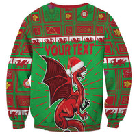 Personalized Wales Nadolig Llawen Sweatshirt Welsh Dragon Mascot - Merry Xmas - Wonder Print Shop