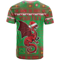 Personalized Wales Nadolig Llawen T Shirt Welsh Dragon Mascot - Merry Xmas - Wonder Print Shop