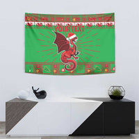 Personalized Wales Nadolig Llawen Tapestry Welsh Dragon Mascot - Merry Xmas - Wonder Print Shop