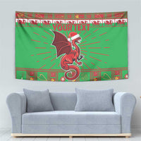 Personalized Wales Nadolig Llawen Tapestry Welsh Dragon Mascot - Merry Xmas - Wonder Print Shop