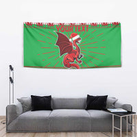 Personalized Wales Nadolig Llawen Tapestry Welsh Dragon Mascot - Merry Xmas - Wonder Print Shop
