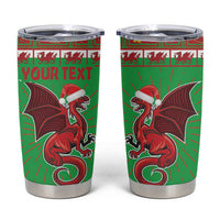 Personalized Wales Nadolig Llawen Tumbler Cup Welsh Dragon mascot - Merry Xmas - Wonder Print Shop