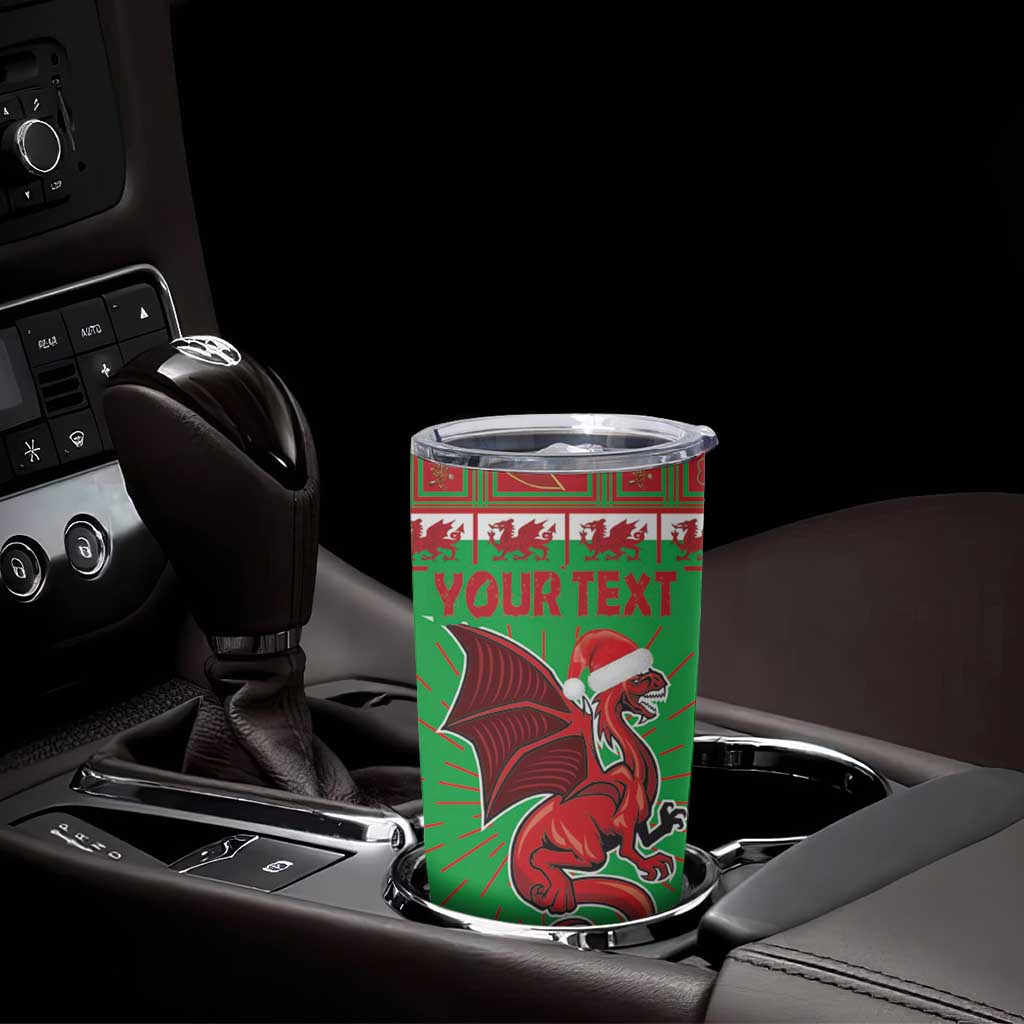 Personalized Wales Nadolig Llawen Tumbler Cup Welsh Dragon mascot - Merry Xmas - Wonder Print Shop