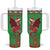 Personalized Wales Nadolig Llawen Tumbler With Handle Welsh Dragon mascot - Merry Xmas - Wonder Print Shop