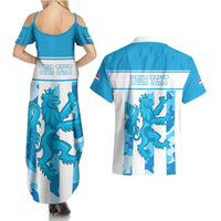 Personalized Luxembourg Couples Matching Summer Maxi Dress and Hawaiian Shirt Roude Leiw Grunge Style - Wonder Print Shop