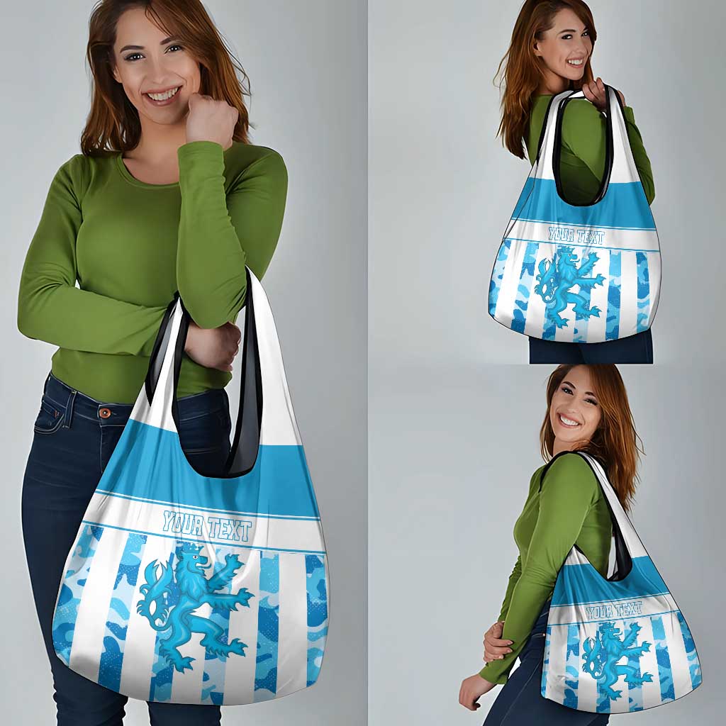 Personalized Luxembourg Grocery Bag Roude Leiw Grunge Style