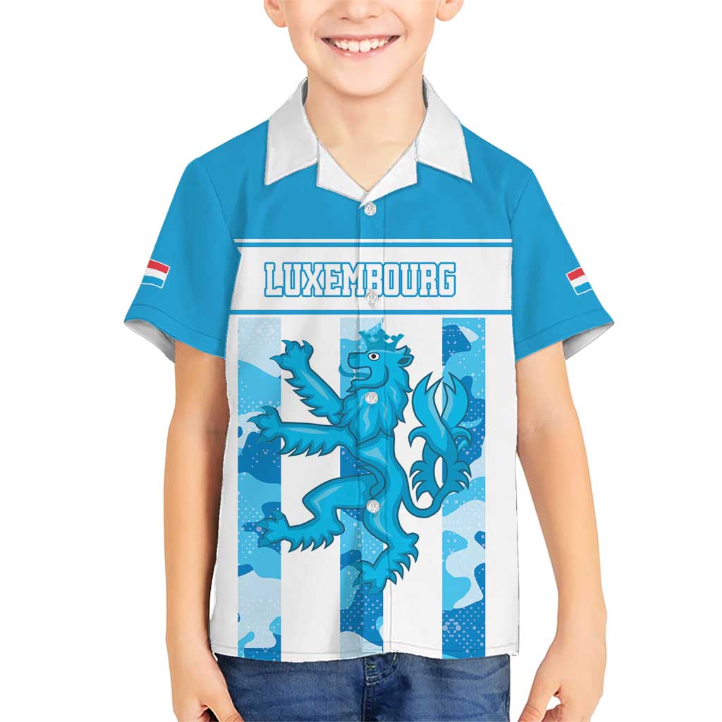 Personalized Luxembourg Hawaiian Shirt Roude Leiw Grunge Style - Wonder Print Shop