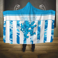 Personalized Luxembourg Hooded Blanket Roude Leiw Grunge Style