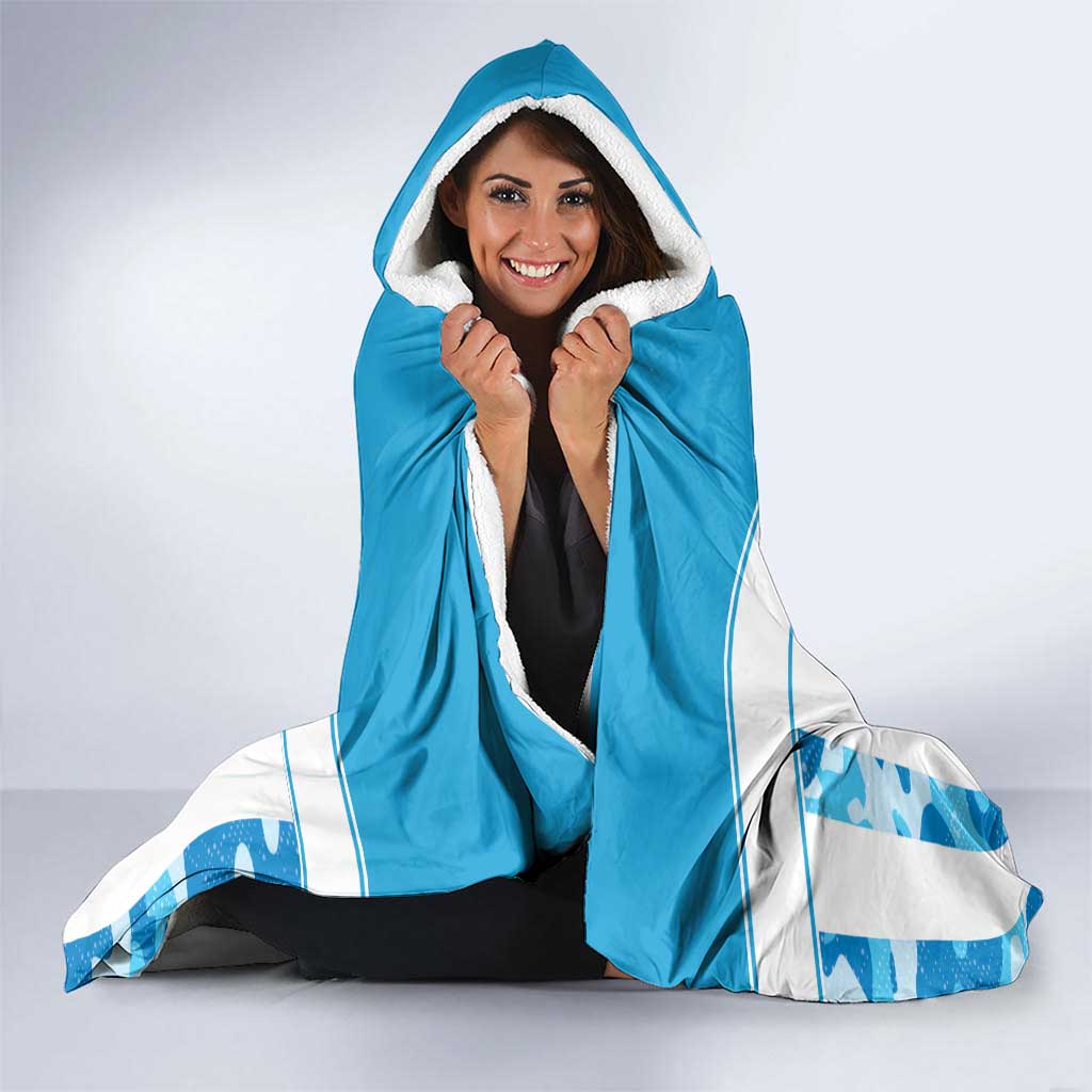 Personalized Luxembourg Hooded Blanket Roude Leiw Grunge Style