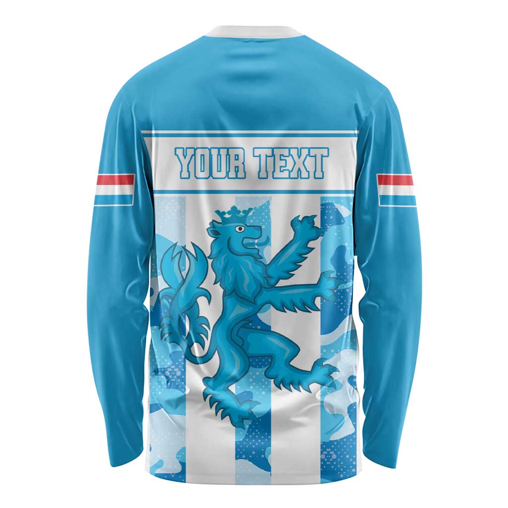Personalized Luxembourg Long Sleeve Shirt Roude Leiw Grunge Style - Wonder Print Shop