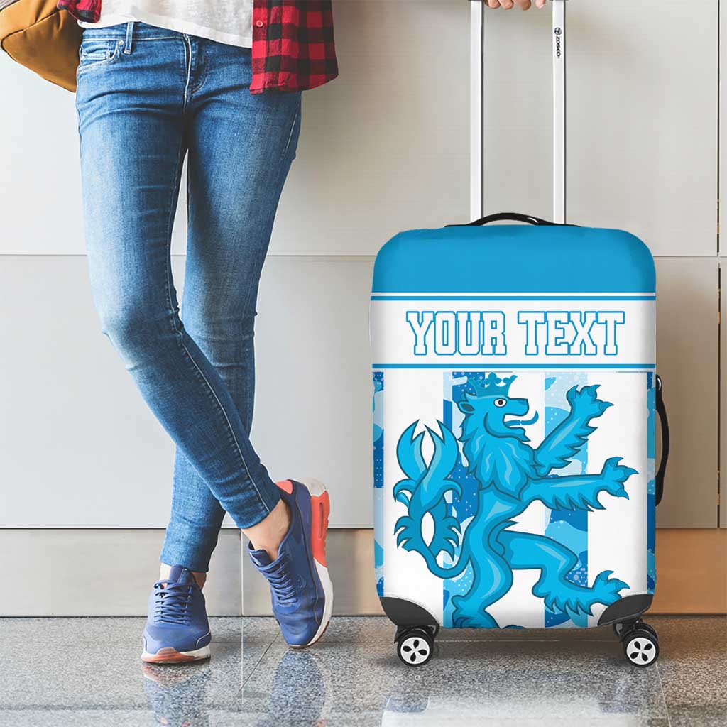 Personalized Luxembourg Luggage Cover Roude Leiw Grunge Style - Wonder Print Shop