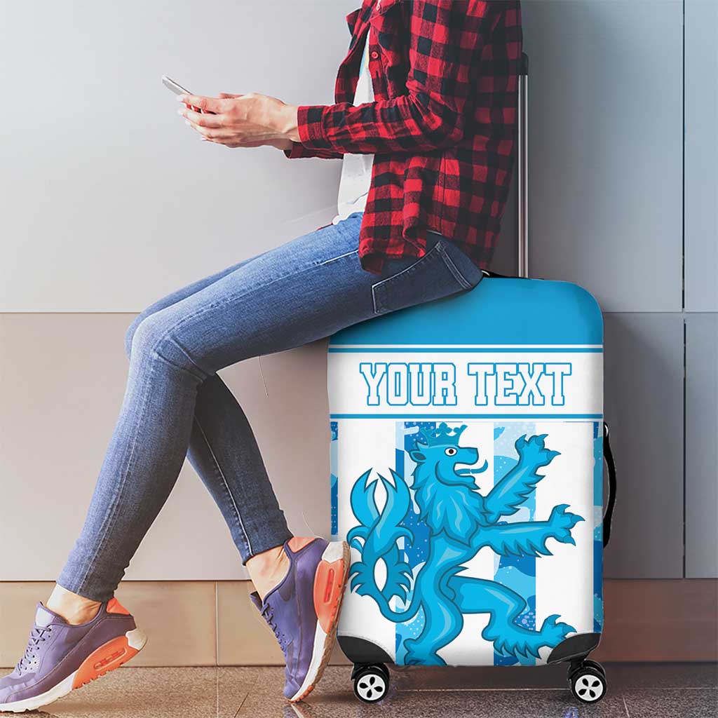 Personalized Luxembourg Luggage Cover Roude Leiw Grunge Style - Wonder Print Shop