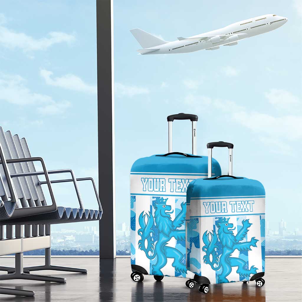 Personalized Luxembourg Luggage Cover Roude Leiw Grunge Style - Wonder Print Shop